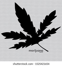 Vector of Cannabis leaves can be used as a marijuana leaf logo, Marijuana leaf silhouette illustration.