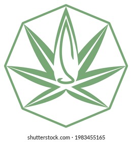 vector of cannabis and the letter s