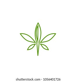 vector cannabis or marijuana icon logo for medical or pharmacy industry