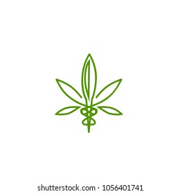 vector cannabis or marijuana icon logo for medical or pharmacy industry