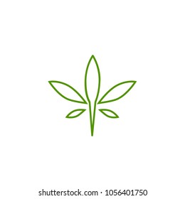 vector cannabis or marijuana icon logo for medical or pharmacy industry