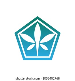 vector cannabis or marijuana icon logo for medical or pharmacy industry