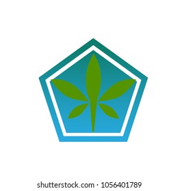 vector cannabis or marijuana icon logo for medical or pharmacy industry