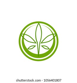 vector cannabis or marijuana icon logo for medical or pharmacy industry