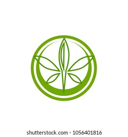 vector cannabis or marijuana icon logo for medical or pharmacy industry