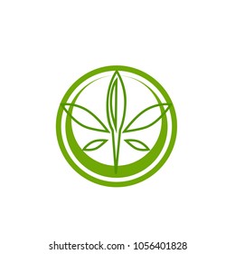 vector cannabis or marijuana icon logo for medical or pharmacy industry