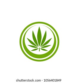 vector cannabis or marijuana icon logo for medical or pharmacy industry