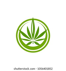 vector cannabis or marijuana icon logo for medical or pharmacy industry