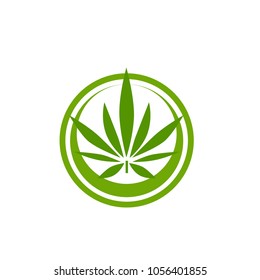 vector cannabis or marijuana icon logo for medical or pharmacy industry