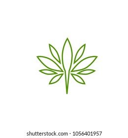 vector cannabis or marijuana icon logo for medical or pharmacy industry