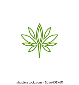 vector cannabis or marijuana icon logo for medical or pharmacy industry