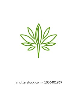 vector cannabis or marijuana icon logo for medical or pharmacy industry