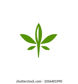 vector cannabis or marijuana icon logo for medical or pharmacy industry