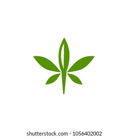vector cannabis or marijuana icon logo for medical or pharmacy industry