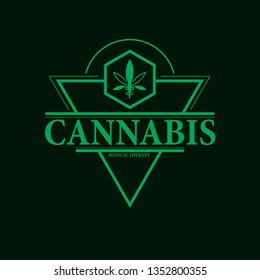 vector cannabis or marijuana icon logo, sign, icon for medical or pharmacy industry