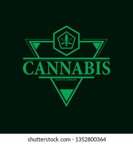vector cannabis or marijuana icon logo, sign, icon for medical or pharmacy industry