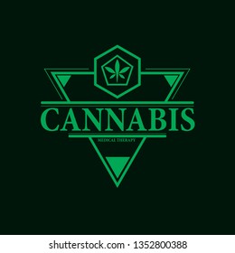 vector cannabis or marijuana icon logo, sign, icon for medical or pharmacy industry