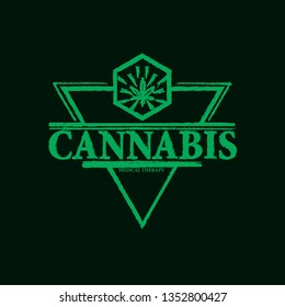vector cannabis or marijuana icon logo, sign, icon for medical or pharmacy industry