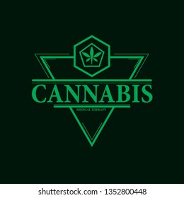 vector cannabis or marijuana icon logo, sign, icon for medical or pharmacy industry