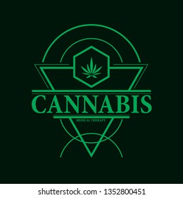 vector cannabis or marijuana icon logo, sign, icon for medical or pharmacy industry