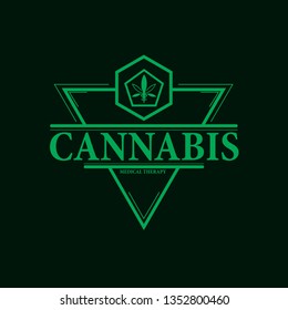 vector cannabis or marijuana icon logo, sign, icon for medical or pharmacy industry