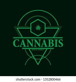 vector cannabis or marijuana icon logo, sign, icon for medical or pharmacy industry