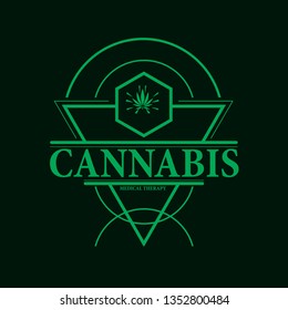 vector cannabis or marijuana icon logo, sign, icon for medical or pharmacy industry