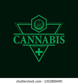 vector cannabis or marijuana icon logo, sign, icon for medical or pharmacy industry