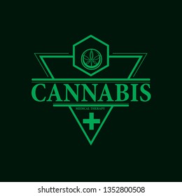 vector cannabis or marijuana icon logo, sign, icon for medical or pharmacy industry