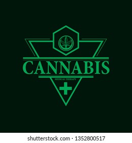 vector cannabis or marijuana icon logo, sign, icon for medical or pharmacy industry