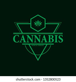 vector cannabis or marijuana icon logo, sign, icon for medical or pharmacy industry