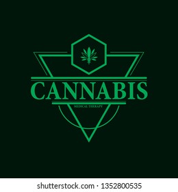 vector cannabis or marijuana icon logo, sign, icon for medical or pharmacy industry