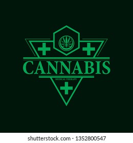 vector cannabis or marijuana icon logo, sign, icon for medical or pharmacy industry