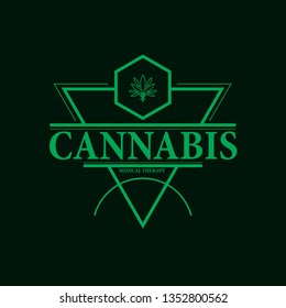 vector cannabis or marijuana icon logo, sign, icon for medical or pharmacy industry