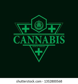 vector cannabis or marijuana icon logo, sign, icon for medical or pharmacy industry