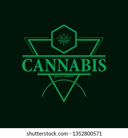 vector cannabis or marijuana icon logo, sign, icon for medical or pharmacy industry