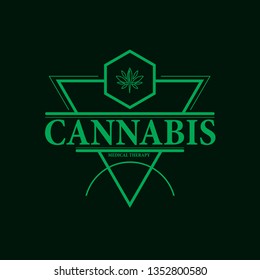 vector cannabis or marijuana icon logo, sign, icon for medical or pharmacy industry