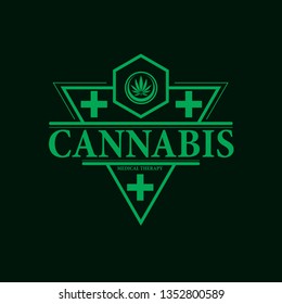 vector cannabis or marijuana icon logo, sign, icon for medical or pharmacy industry