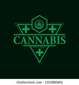 vector cannabis or marijuana icon logo, sign, icon for medical or pharmacy industry