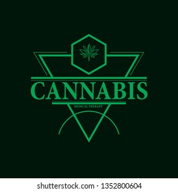 vector cannabis or marijuana icon logo, sign, icon for medical or pharmacy industry