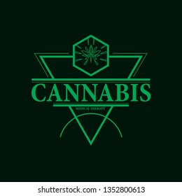 vector cannabis or marijuana icon logo, sign, icon for medical or pharmacy industry