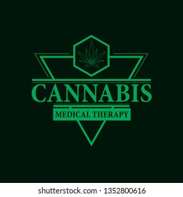 vector cannabis or marijuana icon logo, sign, icon for medical or pharmacy industry