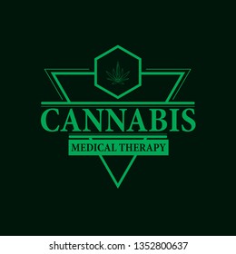 vector cannabis or marijuana icon logo, sign, icon for medical or pharmacy industry