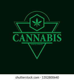vector cannabis or marijuana icon logo, sign, icon for medical or pharmacy industry