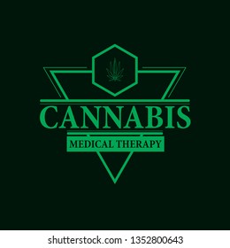 vector cannabis or marijuana icon logo, sign, icon for medical or pharmacy industry
