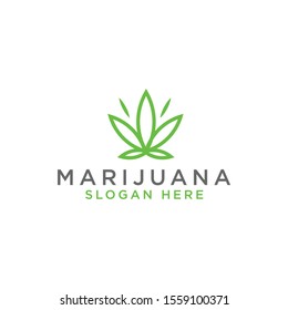 vector cannabis or marijuana icon logo for medical or pharmacy industry