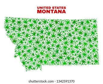 Vector Cannabis Montana State Map Collage Stock Vector (Royalty Free ...