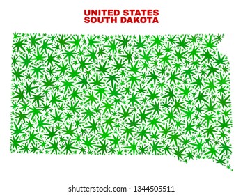 Vector Cannabis South Dakota State Map Stock Vector (Royalty Free ...