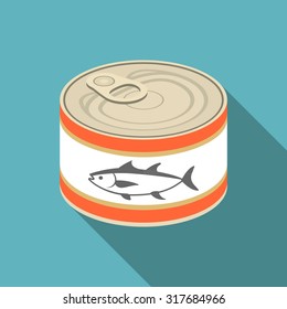 Vector Canned  Tuna,flat Design