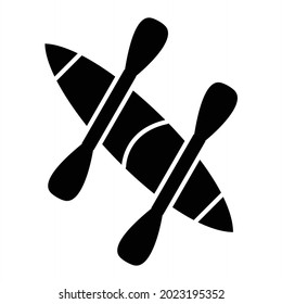 Vector Canoe Glyph Icon Design
